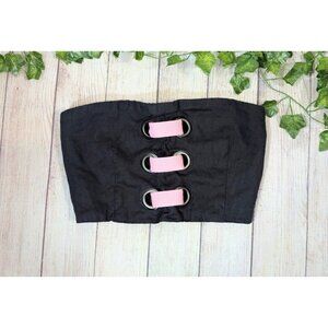 LF The Brand MILLAU Black With Pink Details Bandeau Tube Top Size Medium